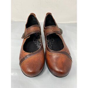 Aetrex Brianna Mary Janes Flats Leather Comfort Shoe Brown Size 7 D Never Worn